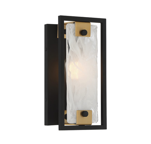 Hayward One Light Wall Sconce in Matte Black with Warm Brass Accents (51|9-1697-1-143) Hayward One Light Wall Sconce in Matte Black with Warm Brass Accents (51|9-1697-1-143)