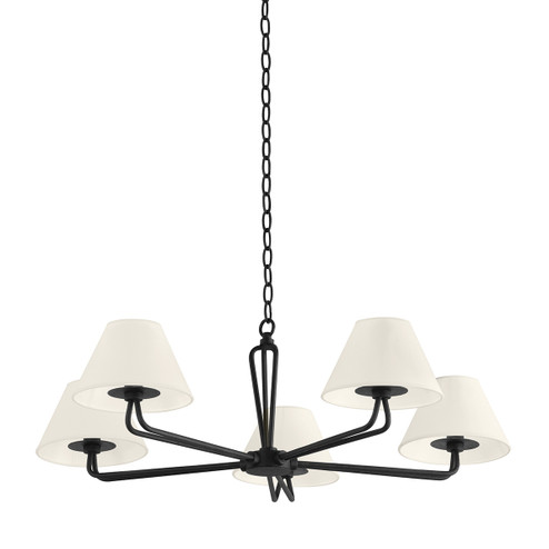 Ozias Five Light Chandelier in Black Iron (67|F2536-BI)