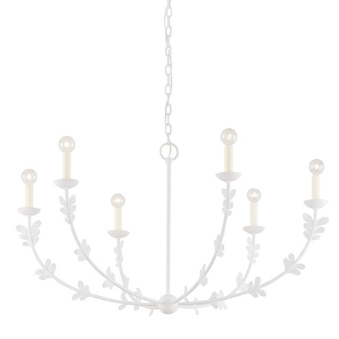 Florian Six Light Chandelier in Gesso White (67|F4440-GSW)