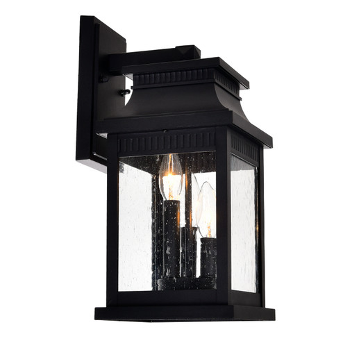 Milford Three Light Outdoor Wall Lantern in Black (401|0418W7S-3)