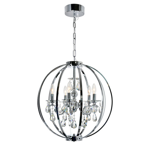 Abia Five Light Chandelier in Chrome (401|5025P22C-5)