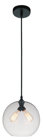 Glass Two Light Mini Pendant in Black (401|5553P12 - Smoke (2L))