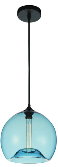 Glass One Light Mini Pendant in Black (401|5553P12- Blue)