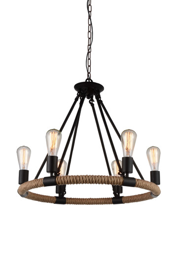 Ganges Six Light Chandelier in Black (401|9671P25-6-101)