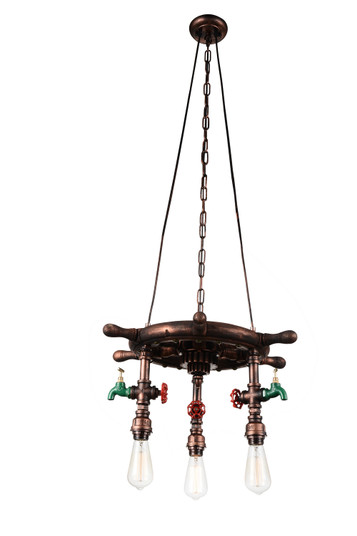 Manor Three Light Chandelier in Speckled Copper (401|9718P22-3-210-A)