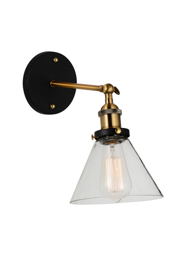 Eustis One Light Wall Sconce in Black & Gold Brass (401|9735W7-1-101)