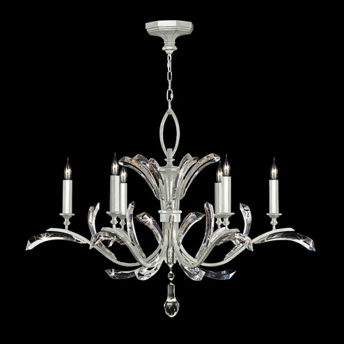 Beveled Arcs Six Light Chandelier in Silver Leaf (48|702440-SF4)