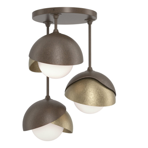 Brooklyn Three Light Semi-Flush Mount in Bronze (39|121374-SKT-05-84-GG0711)
