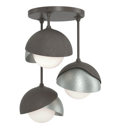 Brooklyn Three Light Semi-Flush Mount in Dark Smoke (39|121374-SKT-07-82-GG0711)
