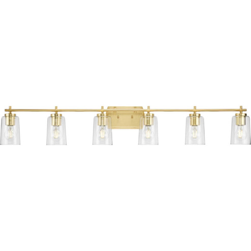 Adley Six Light Bath Vanity in Satin Brass (54|P300372-012)