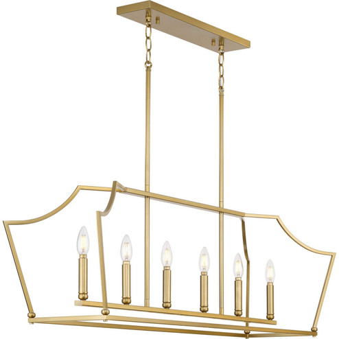 Parkhurst Six Light Linear Island Chandelier in Brushed Bronze (54|P400300-109)