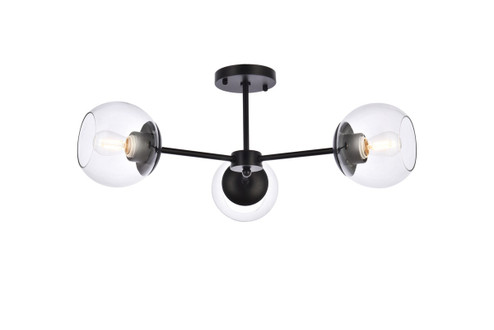 Briggs Three Light Flush Mount in black (173|LD648F26BK)