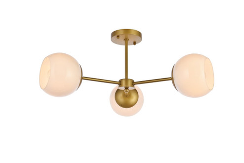 Briggs Three Light Flush Mount in brass (173|LD649F26BR)