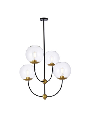 Lennon Four Light Pendant in black (173|LD652D30BRK)