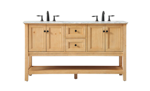 Metropolis Double Bathroom Vanity in Natural Wood (173|VF27060DNW)