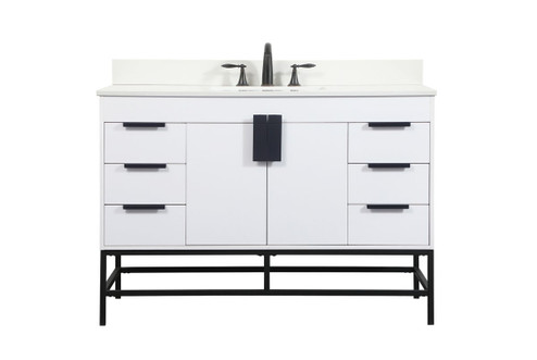 Eugene Single Bathroom Vanity in White (173|VF488W48MWH-BS)