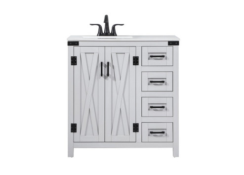 Grant Single Bathroom Vanity in Grey (173|VF90232GR)