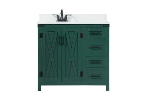 Grant Single Bathroom Vanity in Green (173|VF90236MGN-BS)