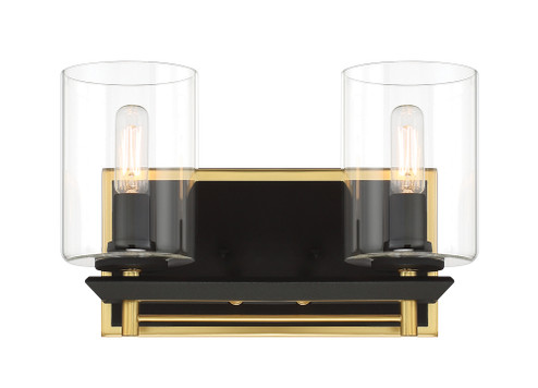 Sable Point Two Light Bath Bar in Sand Black With Honey Gold (29|N1852-707)