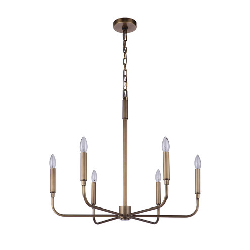 Beverly Six Light Chandelier in Brass (90|580604)