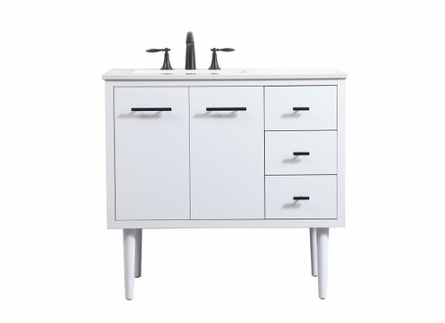 Cyrus Single Bathroom Vanity in White (173|VF48036MWH)