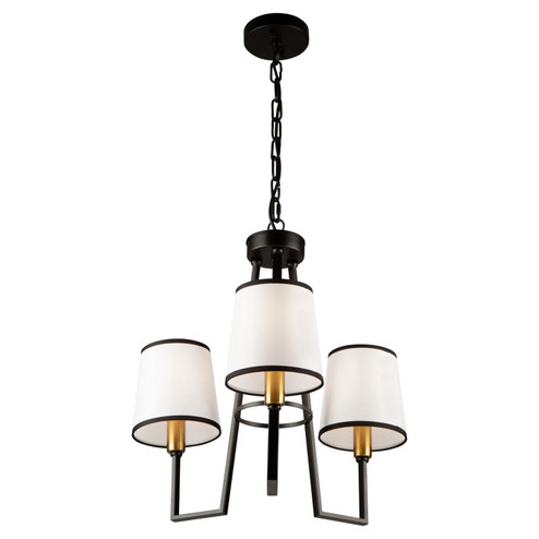 Coco Three Light Chandelier in Gold, Black (78|SC13343BK)