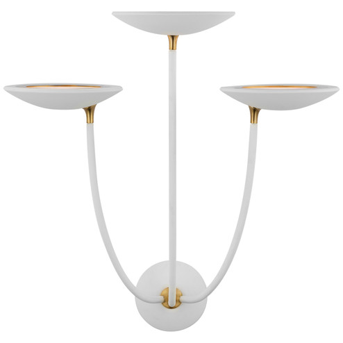 Keira LED Wall Sconce in Matte White and Hand-Rubbed Antique Brass (268|TOB 2785WHT/HAB)