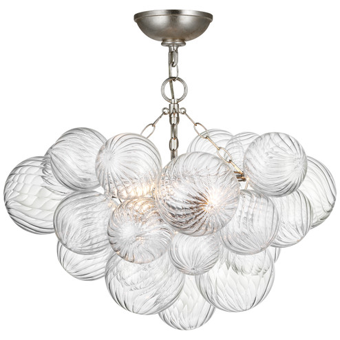 Talia LED Semi-Flush Mount in Burnished Silver Leaf and Clear Swirled Glass (268|JN 4110BSL/CG)