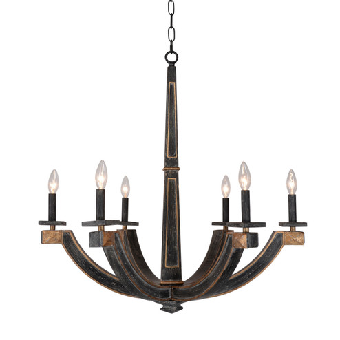 Charlotte Six Light Chandelier in Charred Manor Patina (374|H8202-6) Charlotte Six Light Chandelier in Charred Manor Patina (374|H8202-6)