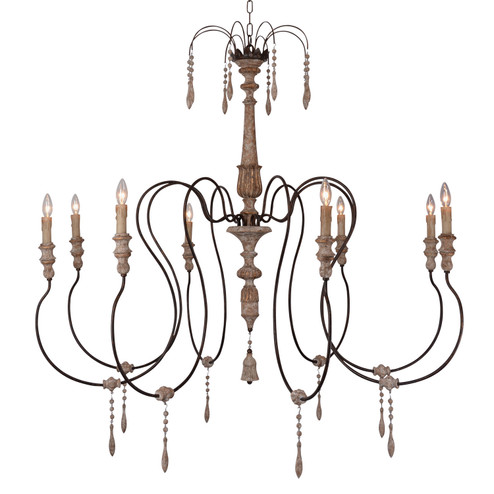Arabella Eight Light Chandelier in washed white and gold (374|H8101-8)