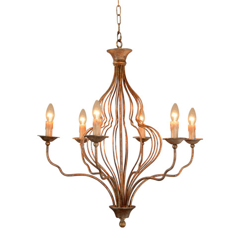 Kachina Six Light Chandelier in Rustic Gold (374|H7124-6)