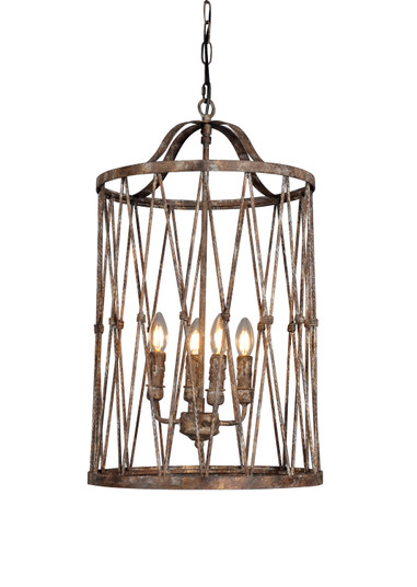 Kara Four Light Chandelier in Washed Rustic Gold (374|H6221-4)