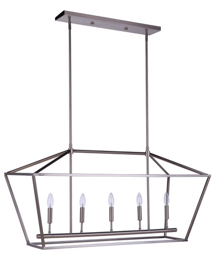 Flynt II Five Light Island Pendant in Brushed Polished Nickel (46|56375-BNK)