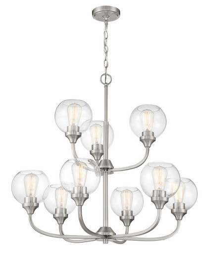 Glenda Nine Light Chandelier in Brushed Polished Nickel (46|56229-BNK)