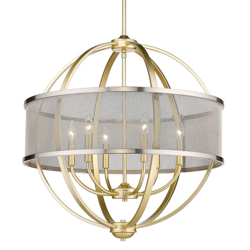 Colson OG Six Light Chandelier in Olympic Gold (62|3167-6 OG-PW)