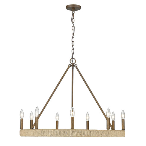 Yates Nine Light Chandelier in Burnished Chestnut (62|1022-9 BC)