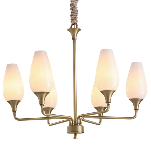 Vipiteno Six Light Chandelier in Rembrandt brass (508|KCH0111-6ANB)