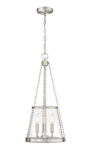 Prescott Three Light Pendant in Brushed Nickel (224|341P12-BN)