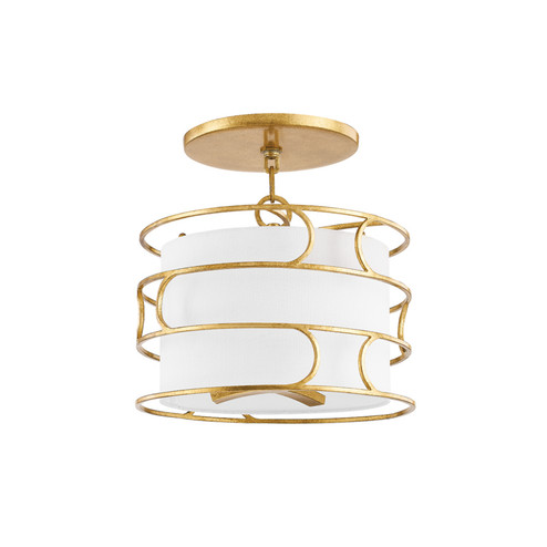 Reedley Three Light Semi Flush Mount in Vintage Gold Leaf (67|C8114-VGL)