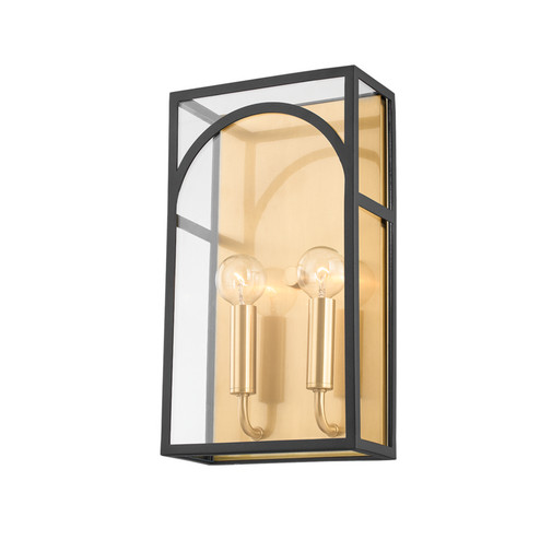 Addison Two Light Wall Sconce in Aged Brass/Textured Black Combo (428|H642102-AGB/TBK)