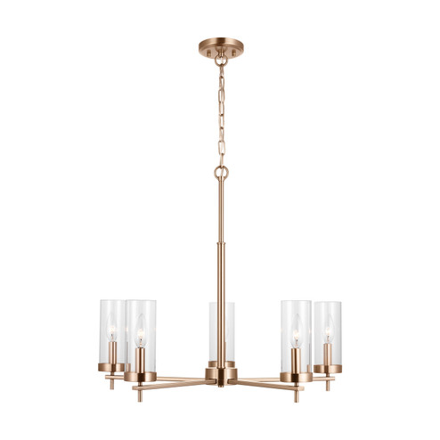 Zire Five Light Chandelier in Satin Brass (454|3190305-848)