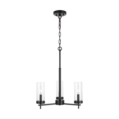 Zire Three Light Chandelier in Midnight Black (454|3190303-112)