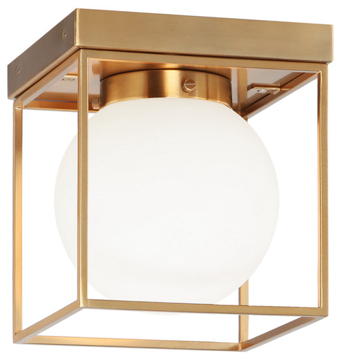 Squircle One Light Flush Mount in Aged Gold Brass (423|X03801AG)