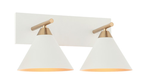 Bliss Two Light Wall Sconce in Aged Gold Brass / White (423|S10602WH)