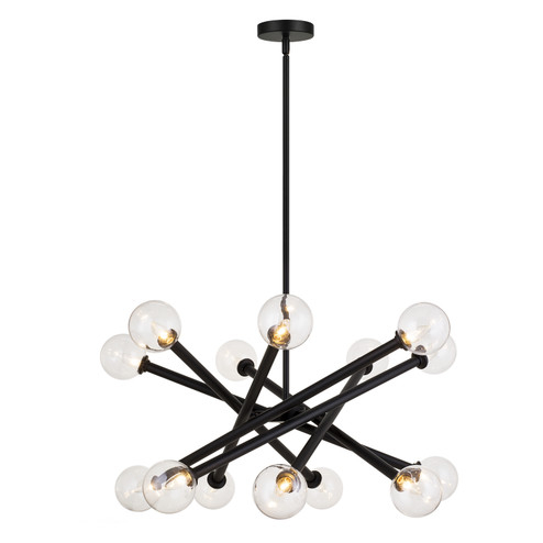 Matchstix 14 Light Chandelier in Black (423|C64614BKCL)