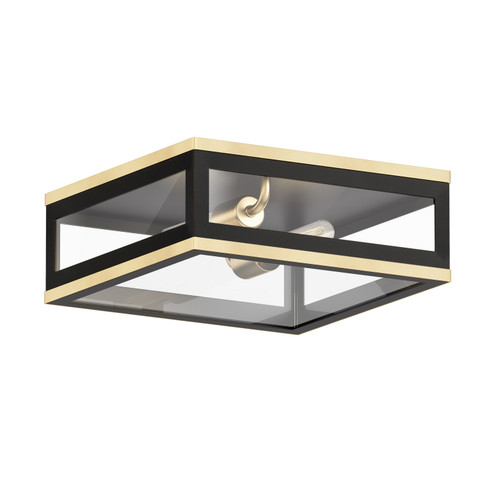 Neoclass Two Light Outdoor Flush Mount in Black / Gold (16|30059CLBKGLD) Neoclass Two Light Outdoor Flush Mount in Black / Gold (16|30059CLBKGLD)