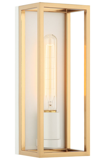 Shadowbox LED Wall Sconce in White / Aged Gold Brass (423|S15141WHAG)