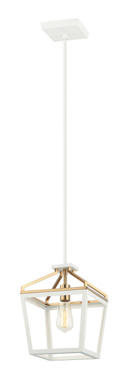 Mavonshire One Light Chandelier in White + Aged Gold Brass (423|C67001WHAG)