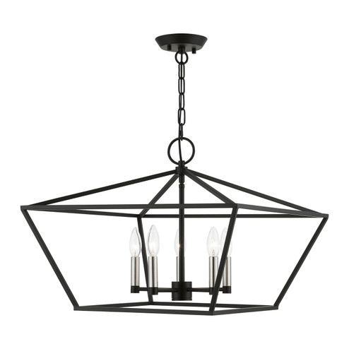 Devone Five Light Chandelier in Black w/Brushed Nickel (107|49435-04)