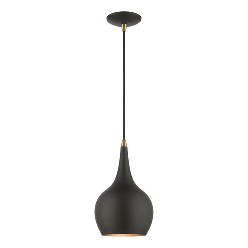 Andes One Light Mini Pendant in Black w/Antique Brass (107|49016-04)